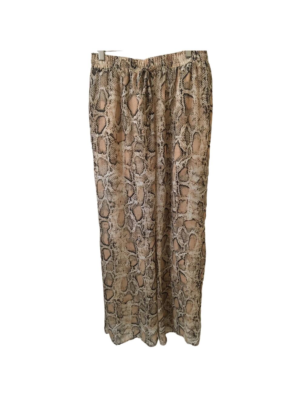 Privy Privately Privileged Small Wide Leg Sheer Snake Skin Pattern Pants